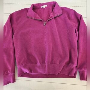 Like New Z Supply magenta quarter-zip pullover sweater.